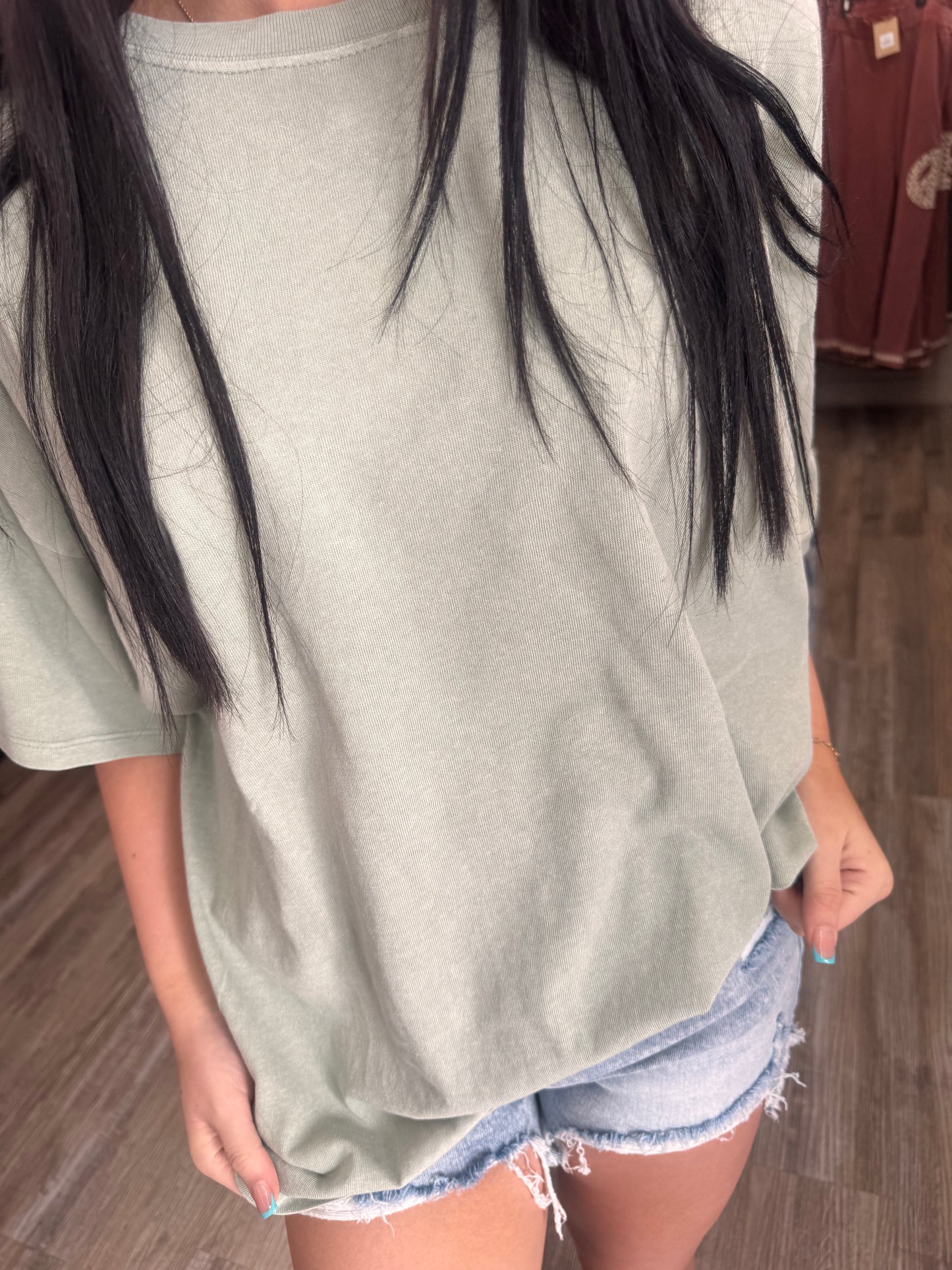 Everyday Me Mineral Wash Top - Sage