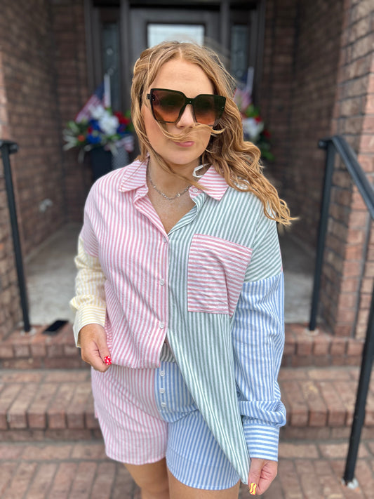 Slow Ride Summer Striped Set
