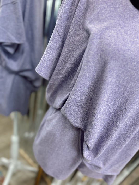 DOORBUSTER Melange Short Sleeve Set - Lavender