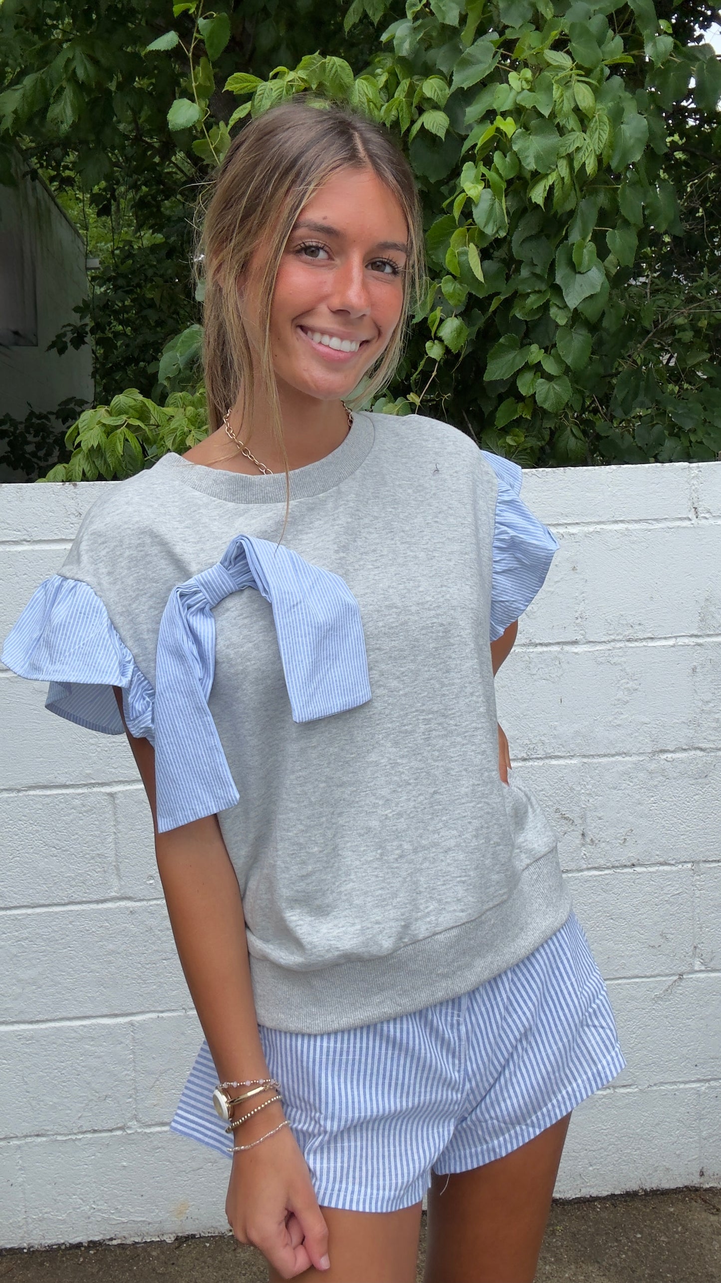 Forever Young Top- Heather Grey