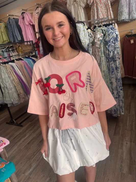 Born & Raised Cropped Top - Blush