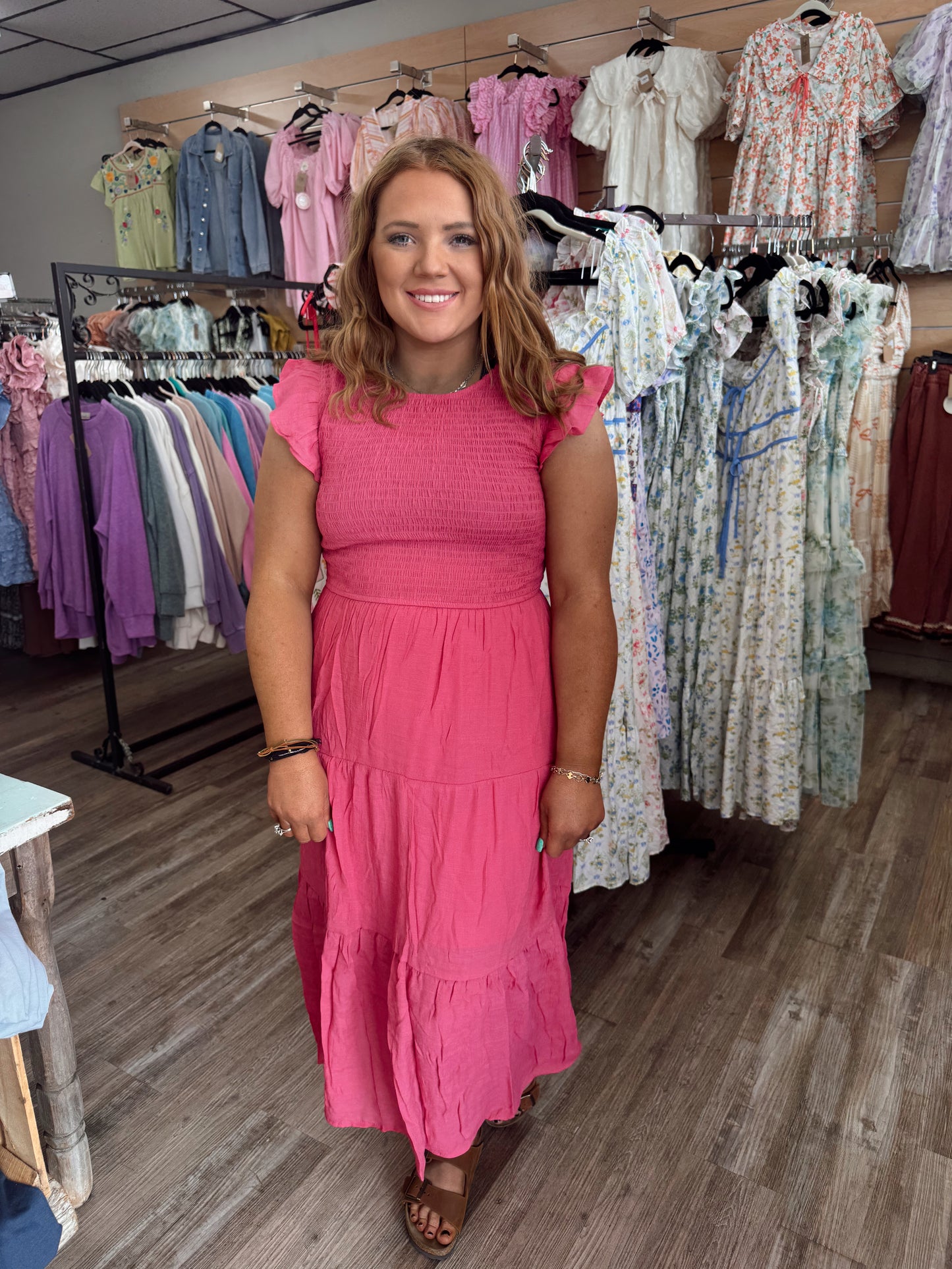 Hey Sugar Midi Dress - Pink