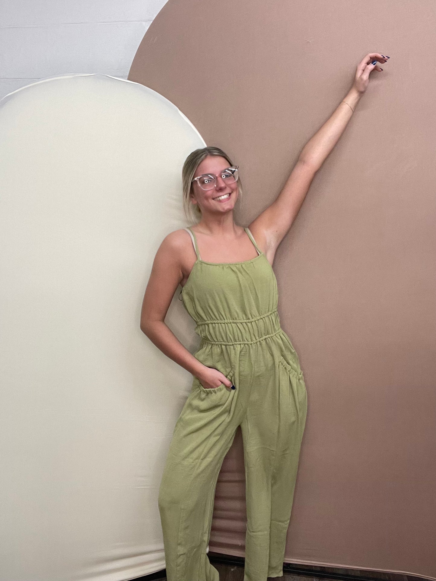 Not Gonna Lie Jumpsuit - Sage