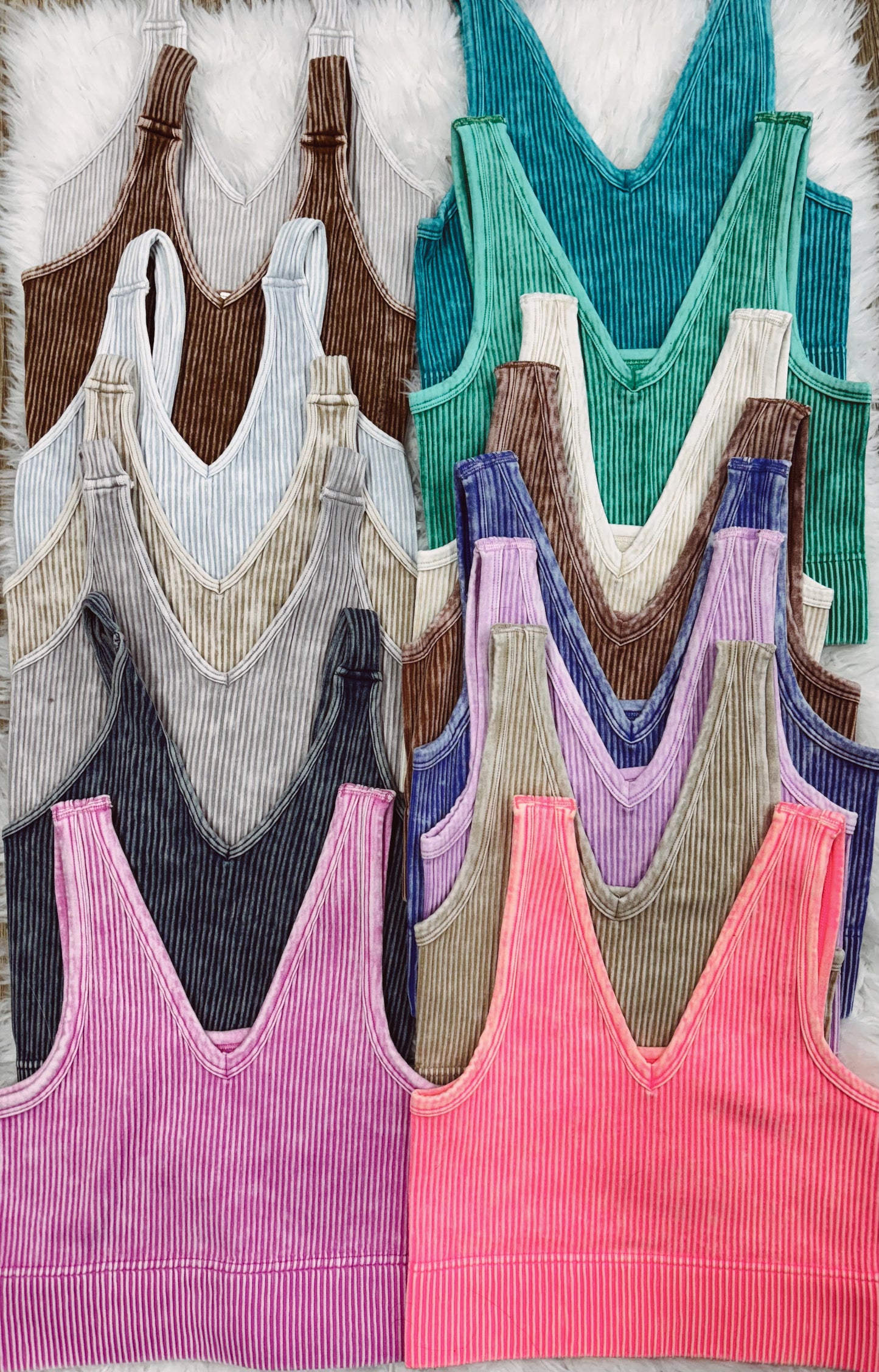 Reversible Washed Ribbed 2 Way Seamless Brami - 10 colors