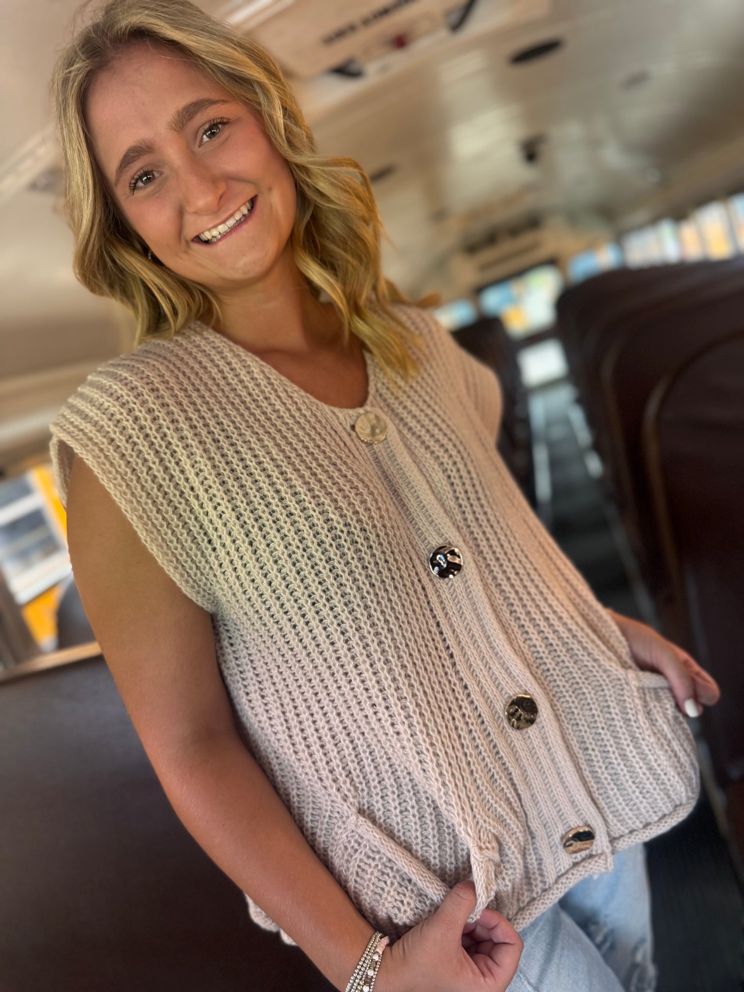 Bushel & A Peck Button Sweater - Sand Beige