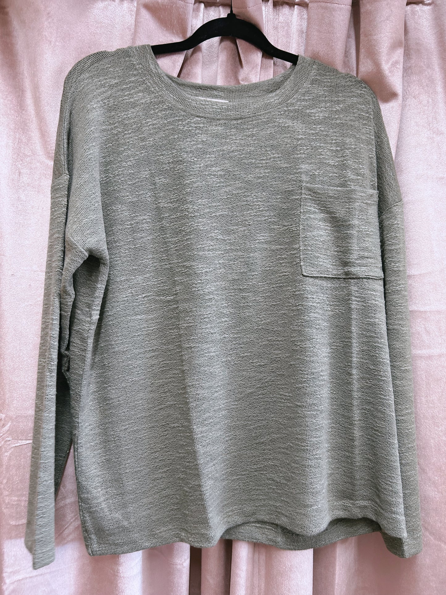 Hacci Long Sleeve Top - Lt Olive