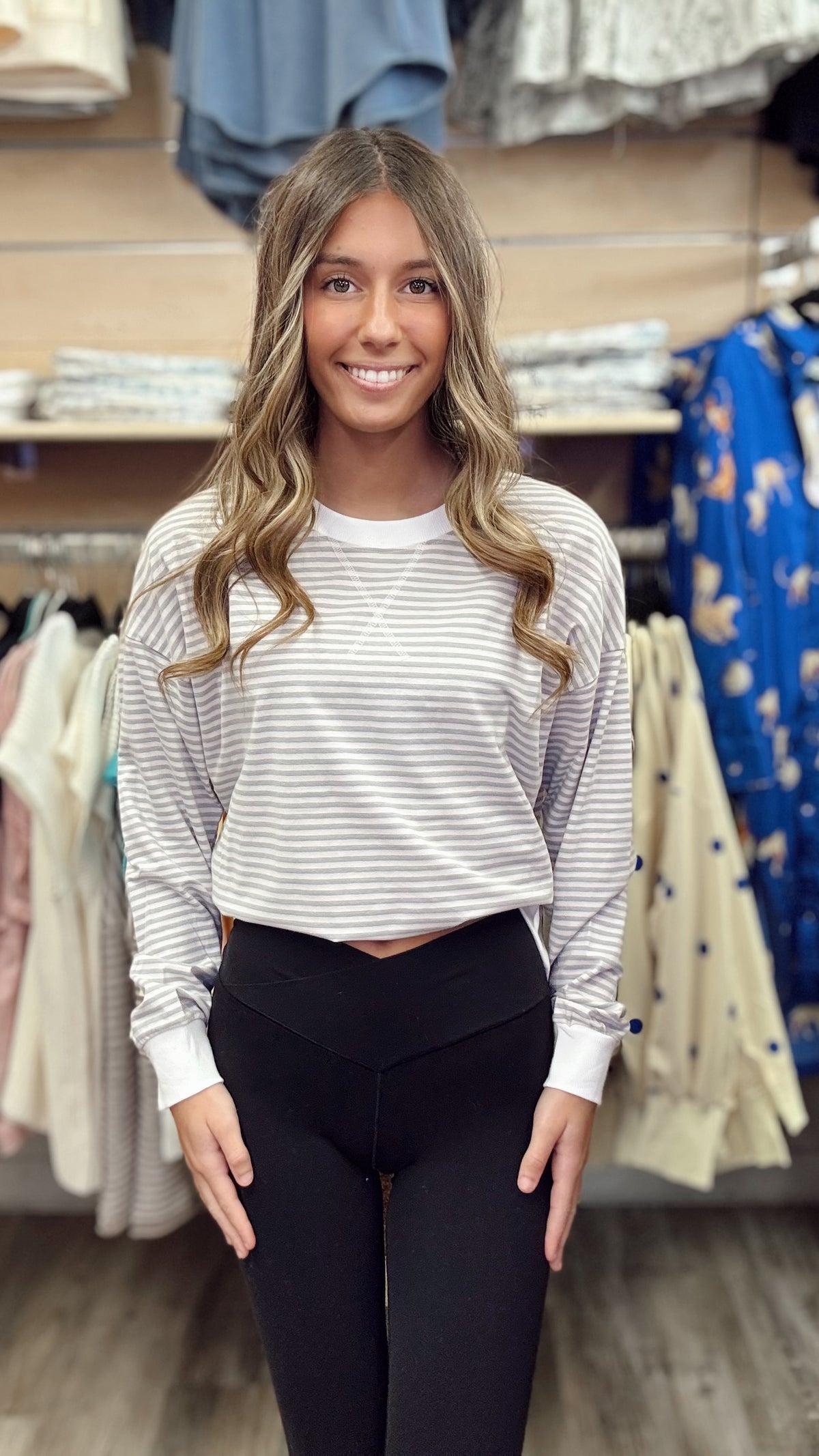 Glad to See You Striped Pullover - H Grey