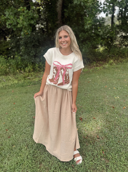 Chasing Love Boots Sweater Top