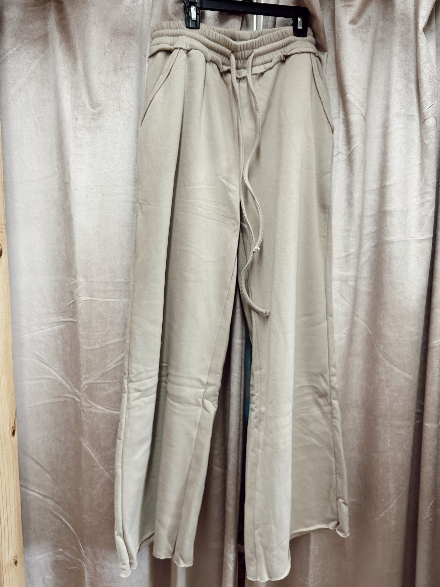 Fleece Wide Leg Sweatpants - Ash Mocha