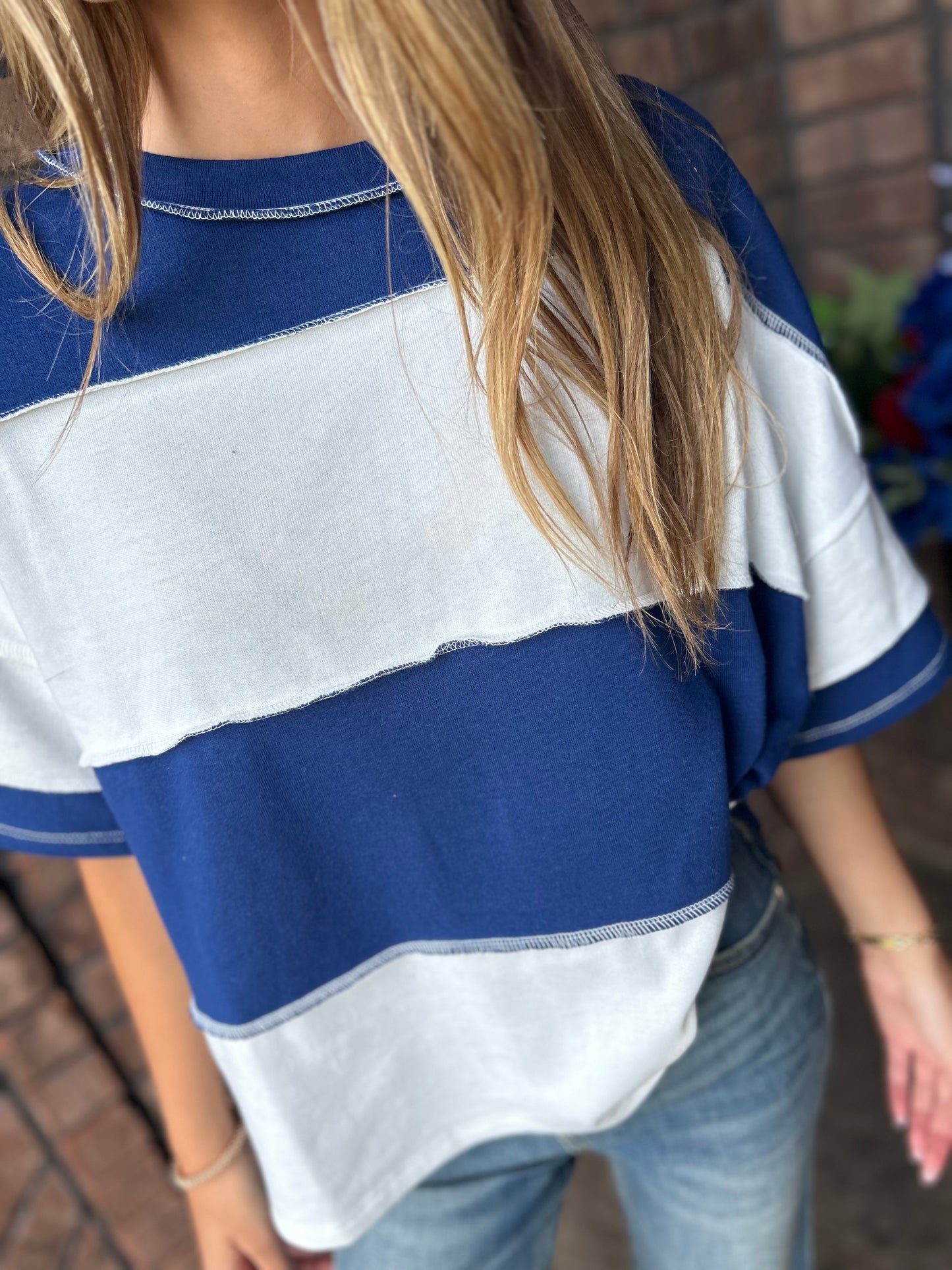 Not Today Striped Top - Blue