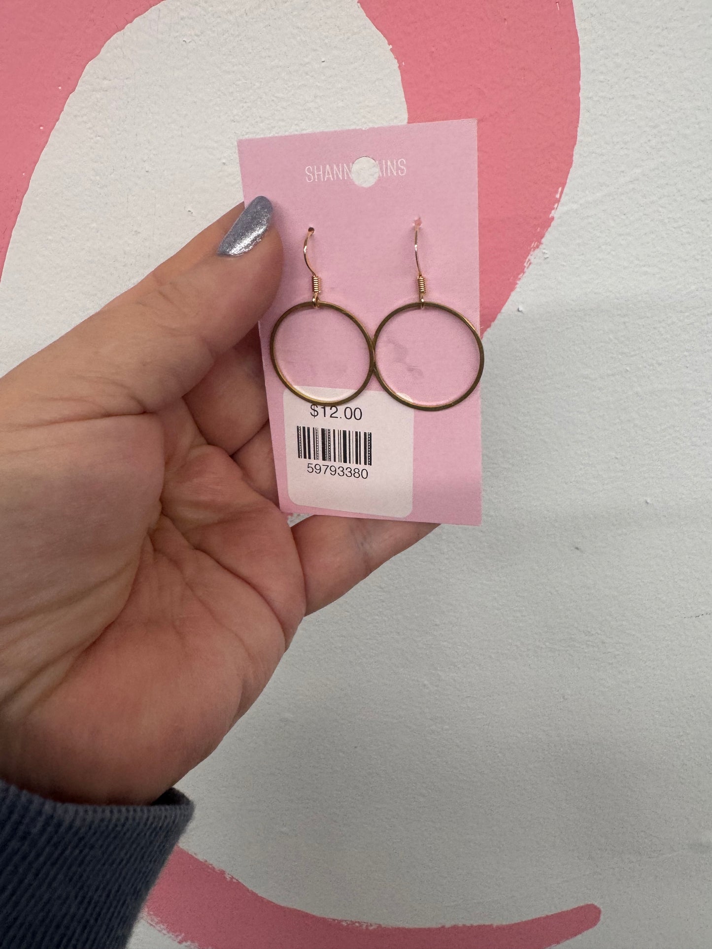 Circle Hollow Dangle Gold Earrings (41)