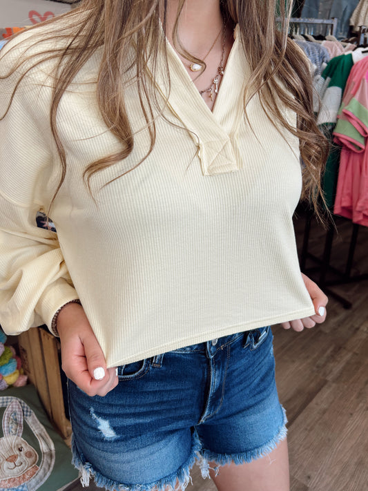 Drift Away Knit Top - Butter