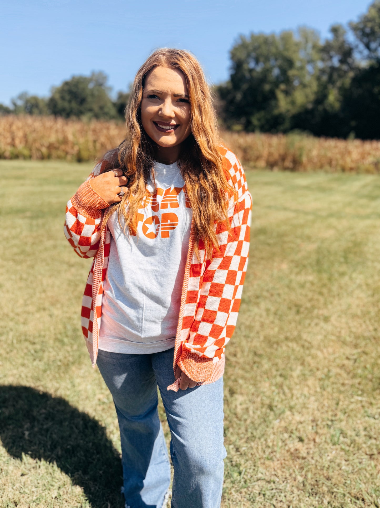 Good Ole Rocky Top Checkered Cardigan