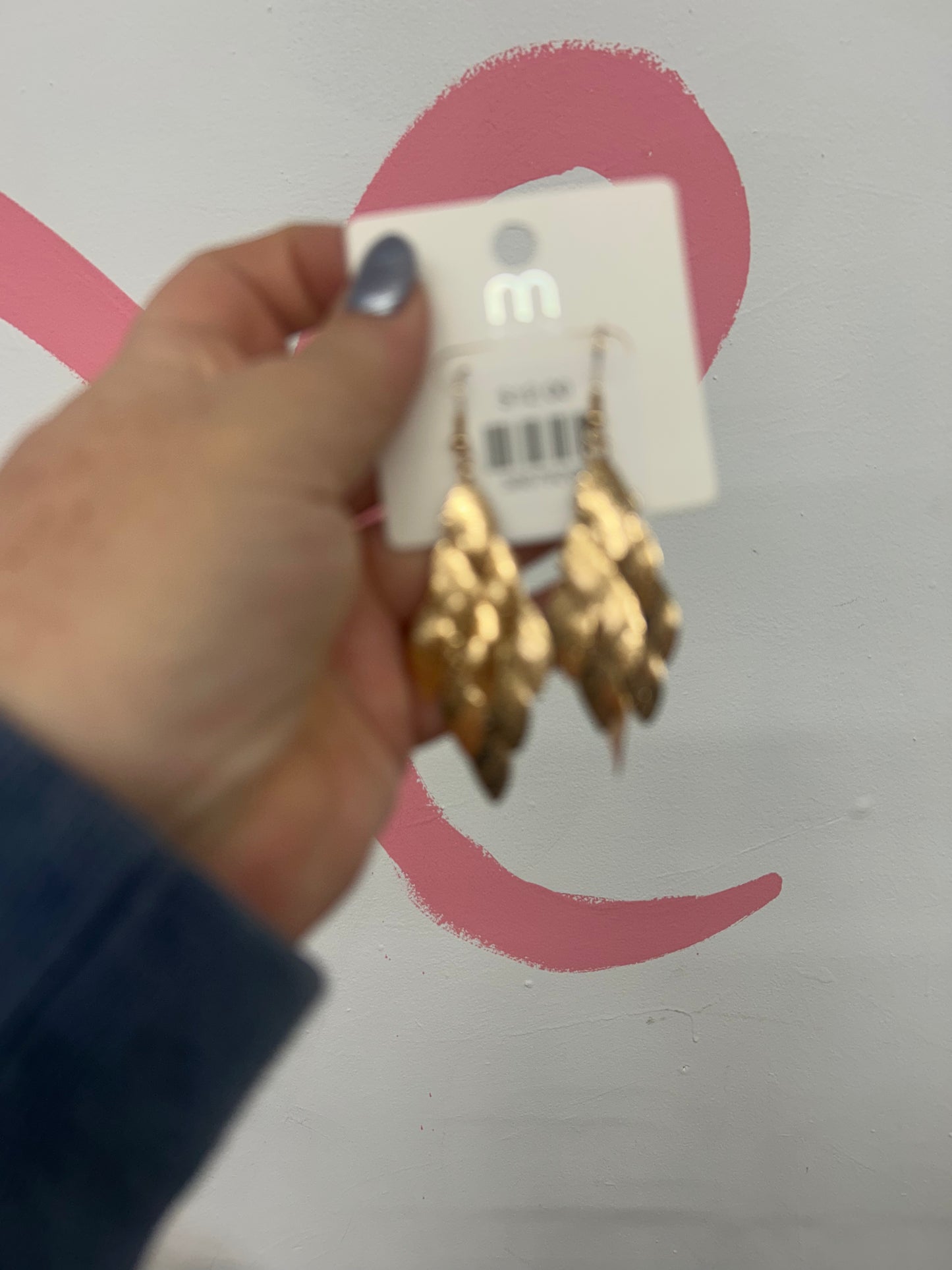 Solid Leaves Dangle Gold Earrings (40)