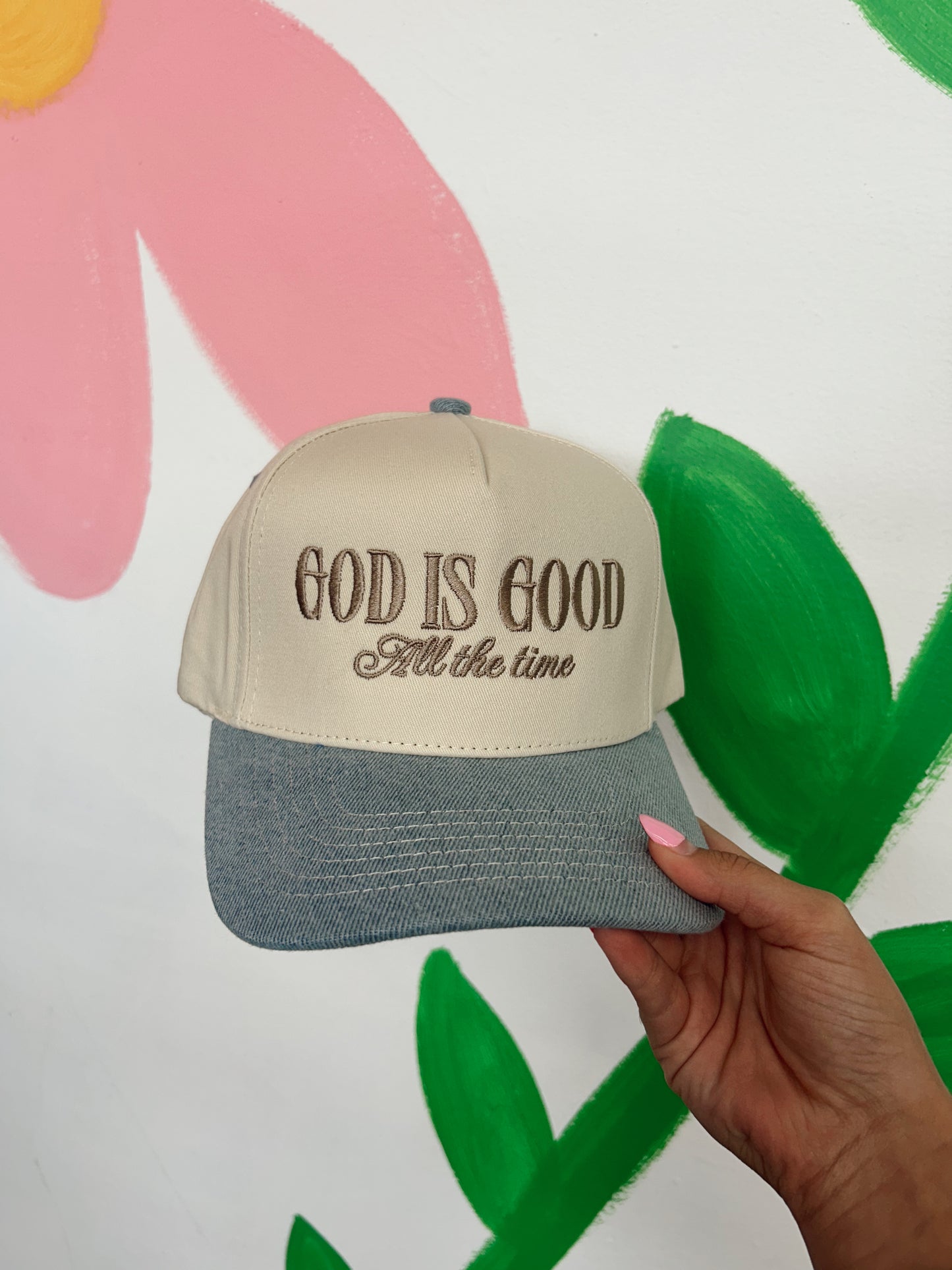 God is Good All The Time Ball Cap - Denim