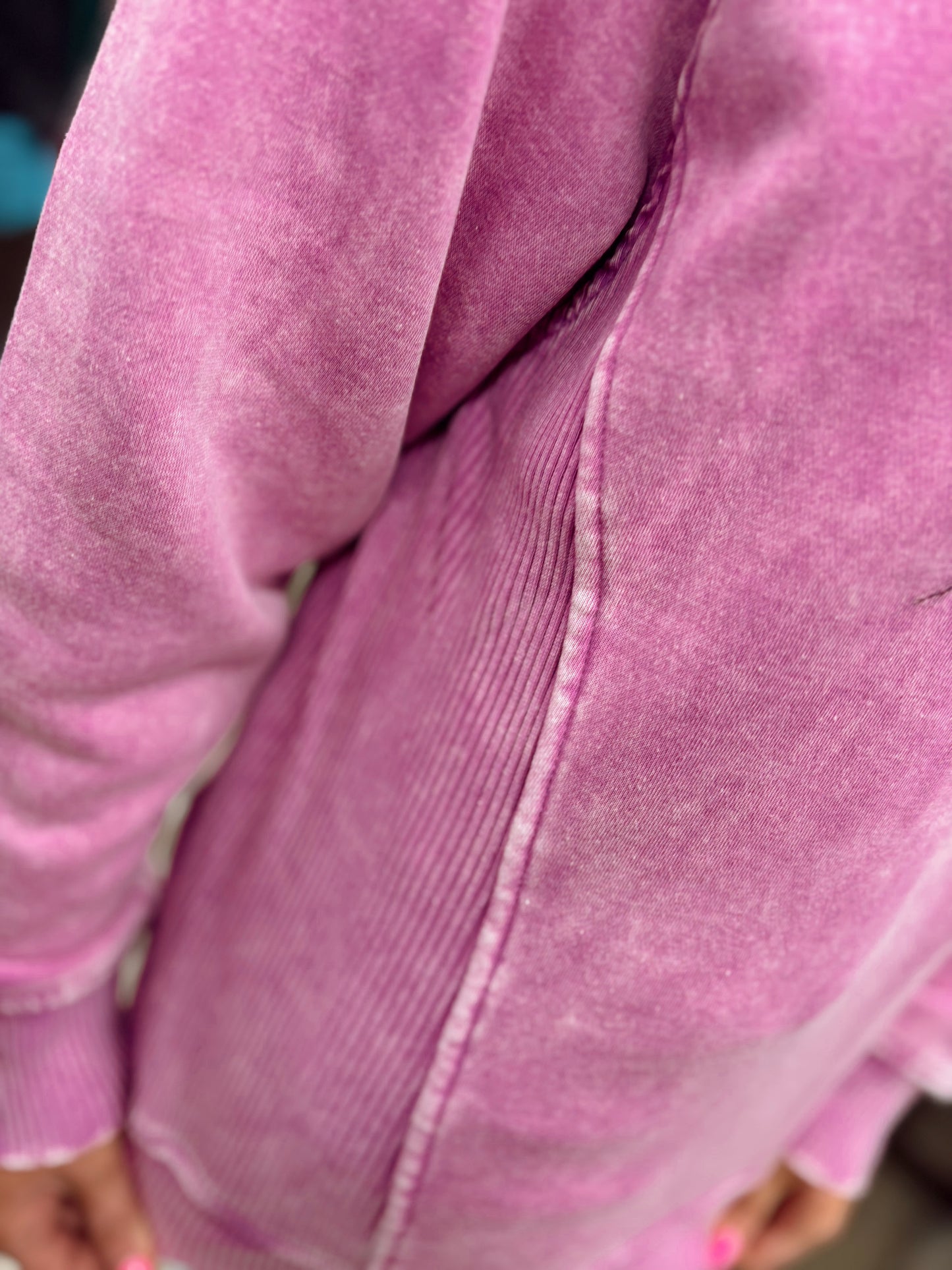 Warm Me Up Acid Wash Crewneck - Mauve