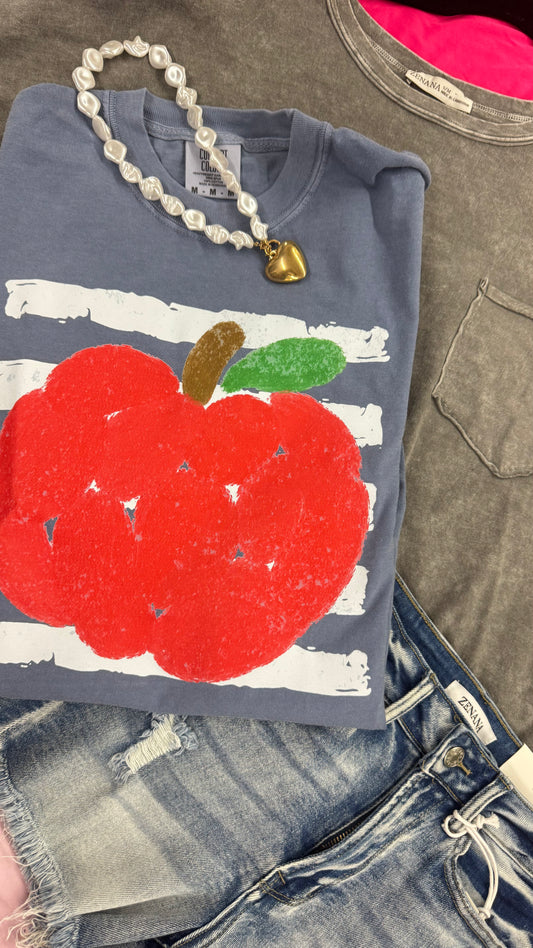 Apple Stripes Graphic Tee