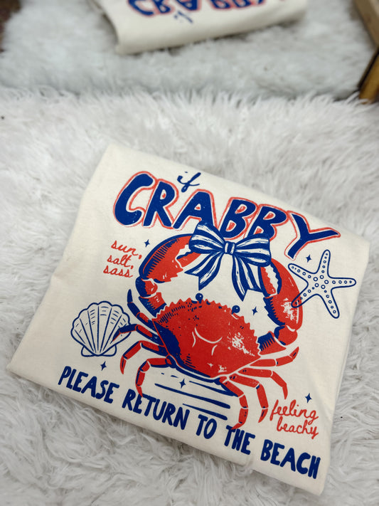 If Crabby Please Return To The Beach Graphic Tee