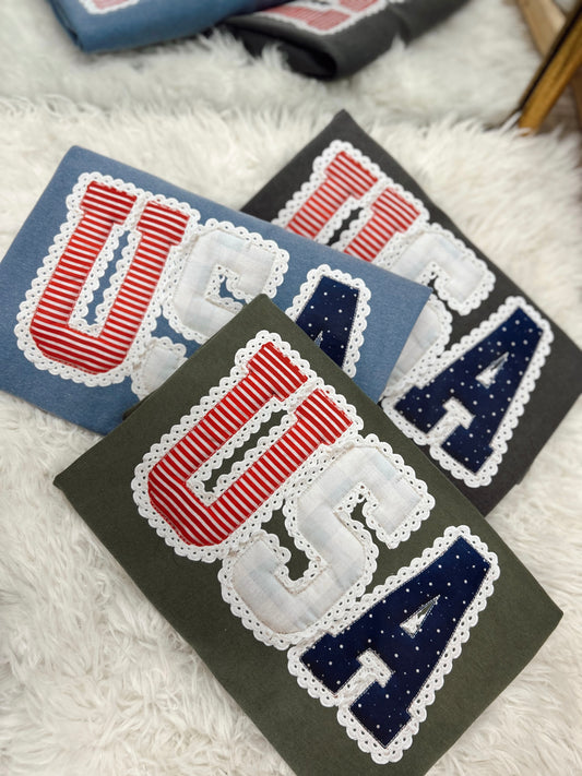 USA Lace Graphic Tee