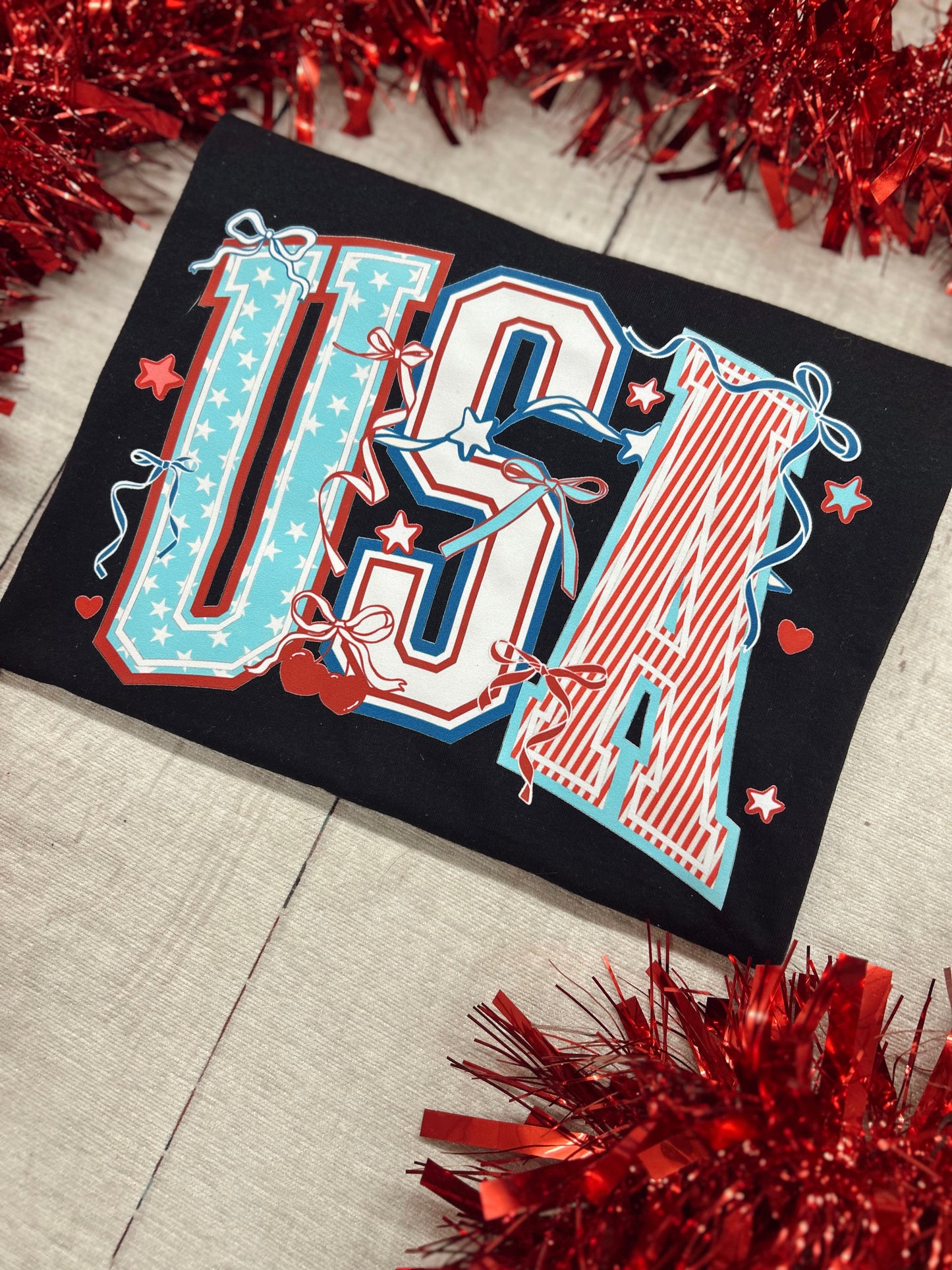 USA with Bows Graphic Tee