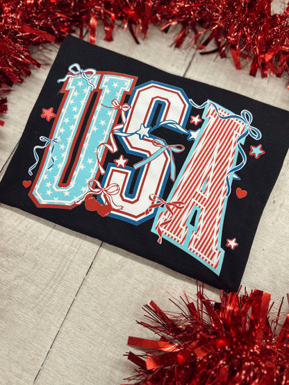 USA with Bows Graphic Tee