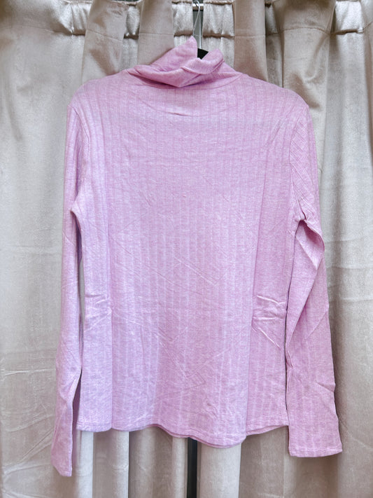 Ribbed Turtle Neck Top - Magenta