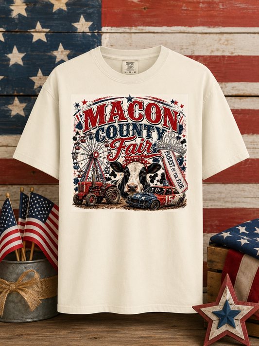 MACON COUNTY FAIR Collage Girl Graphic Tee