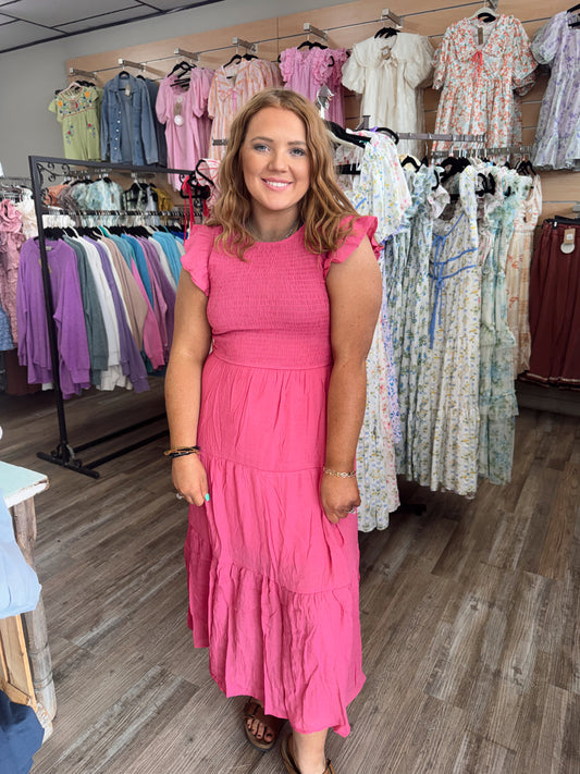 Hey Sugar Midi Dress - Pink