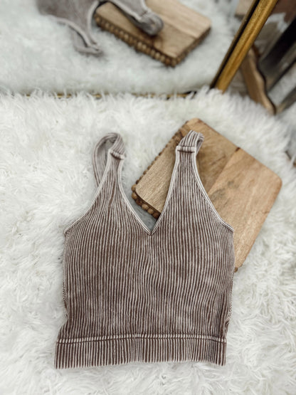 DOORBUSTER Ribbed Bralette - Mocha