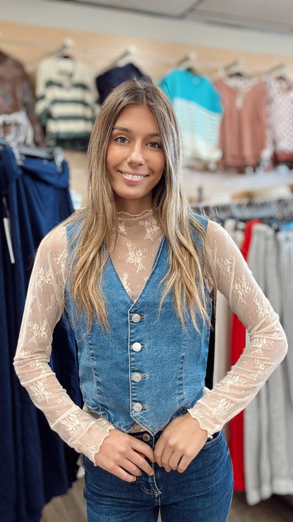 Day Dream Lace Top - Nude