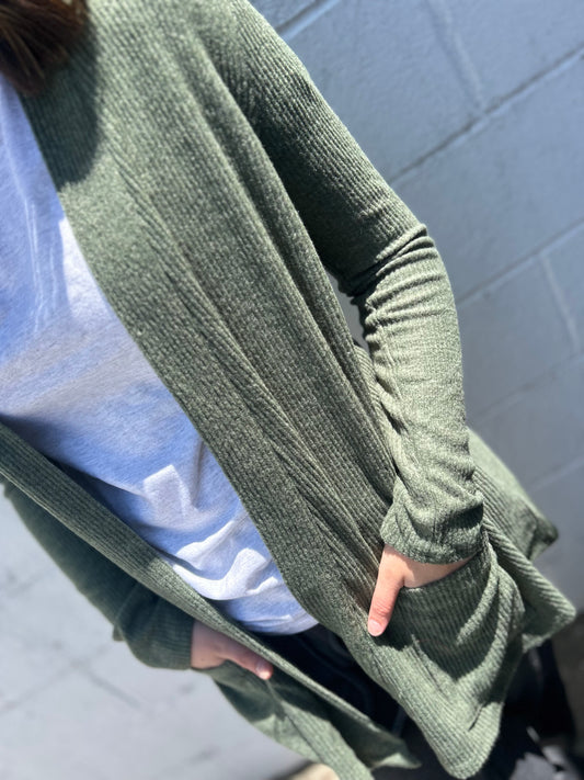 DOORBUSTER Cardigan - Army Green