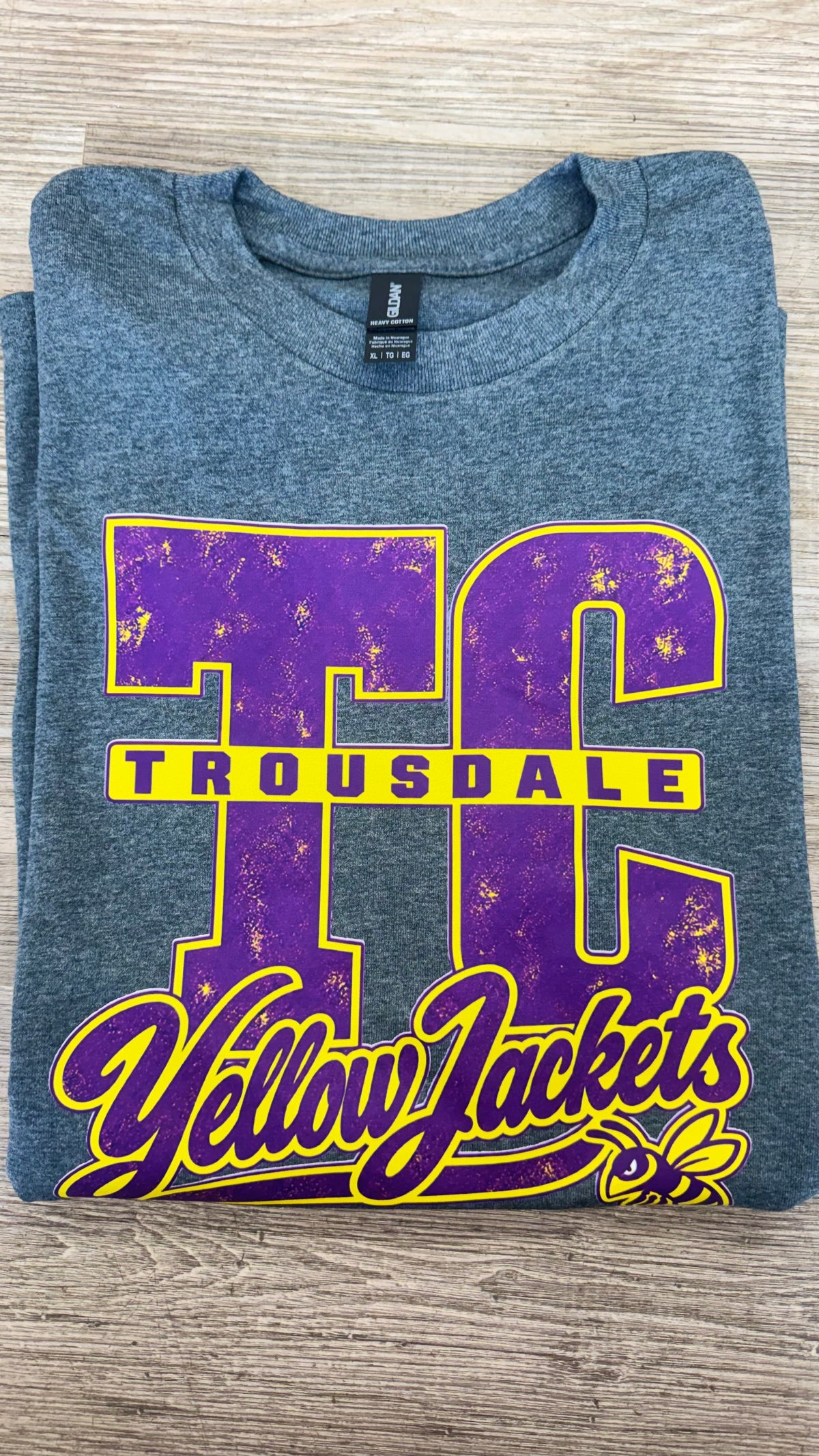 TC Trousdale Block Heather Charcoal Gildan Graphic Tee - TSABR