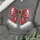 Santa Bow Sparkly Patch Sweatshirt