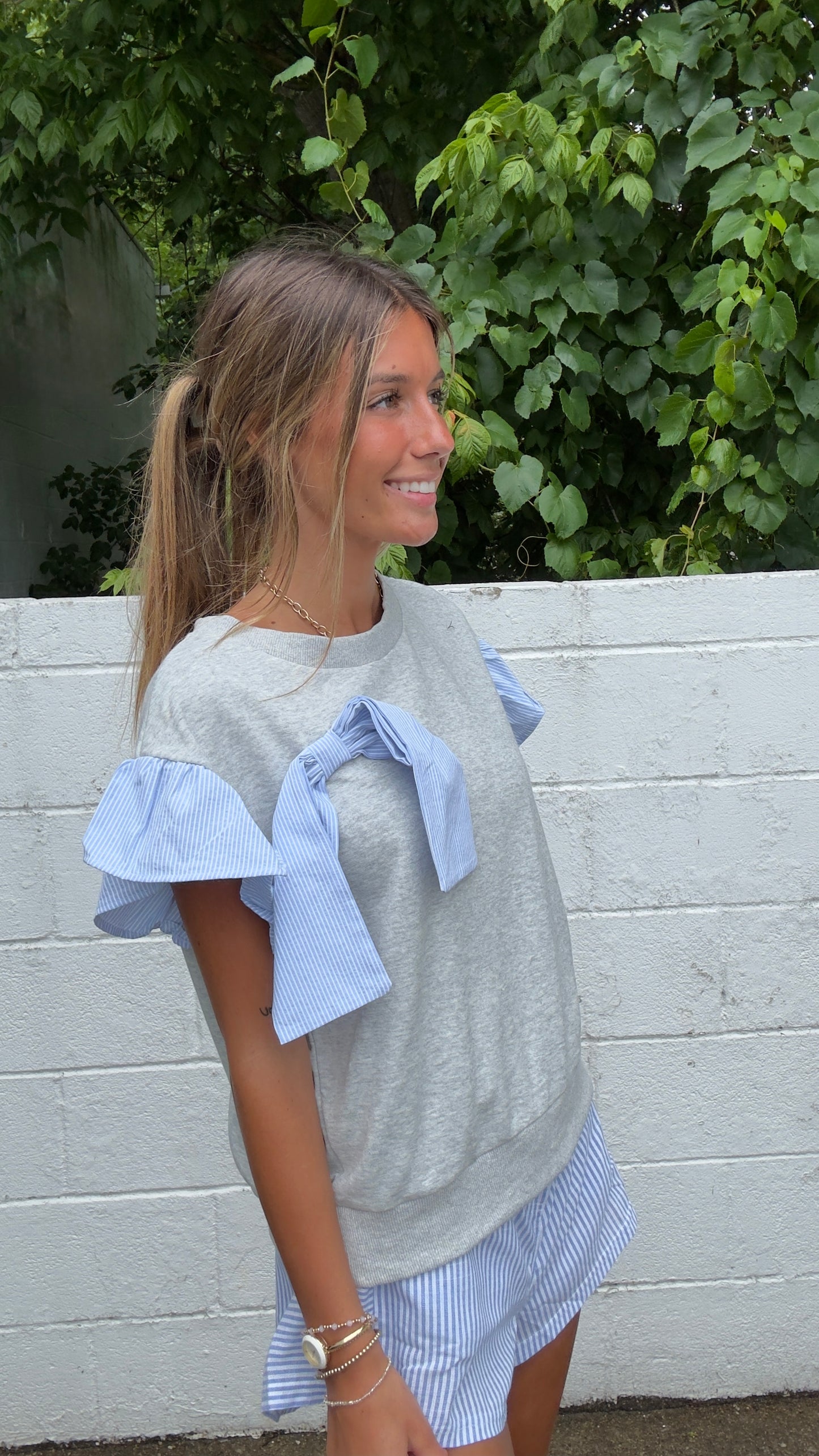 Forever Young Top- Heather Grey