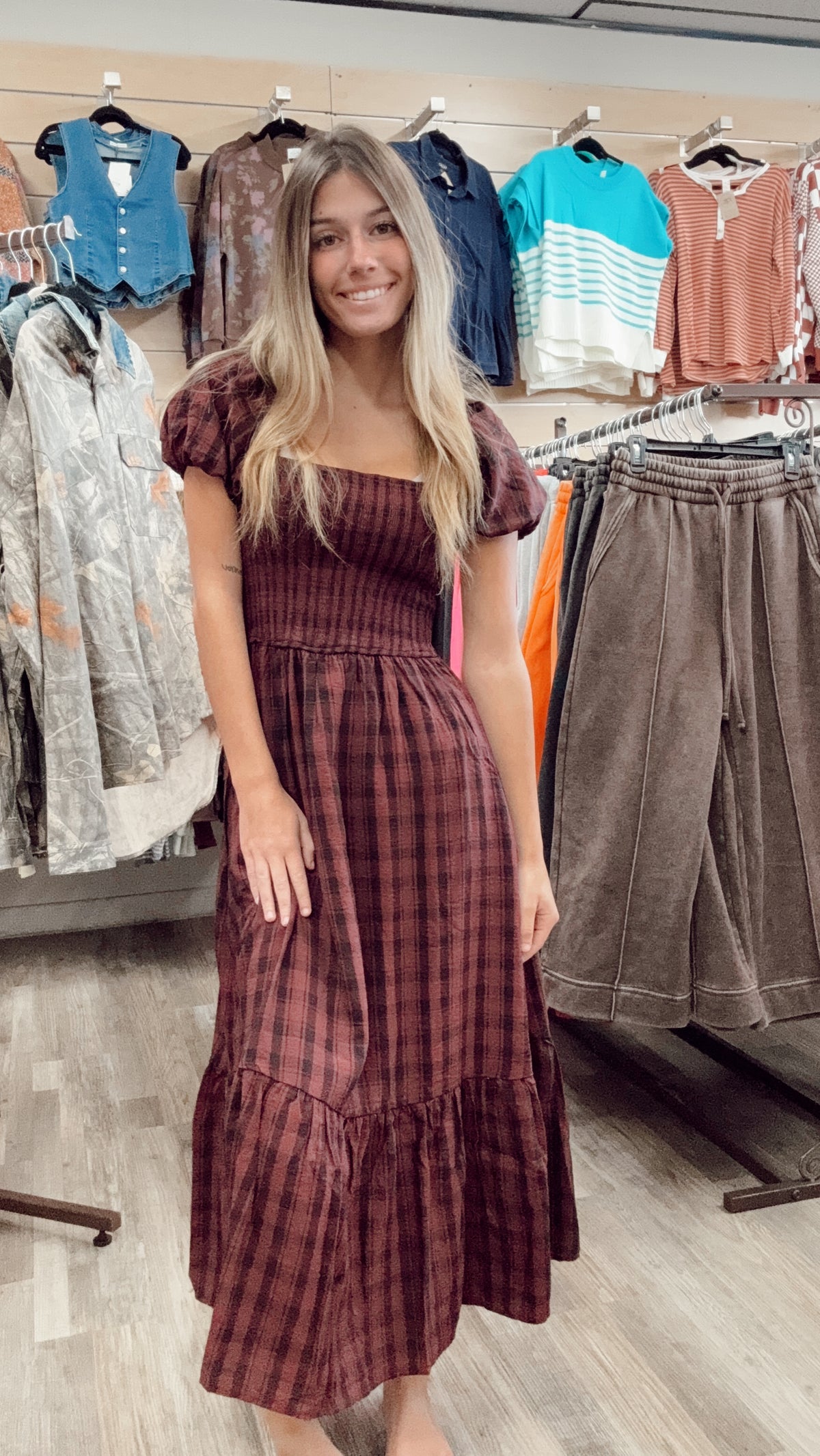 Apple Pickin Plaid Dress