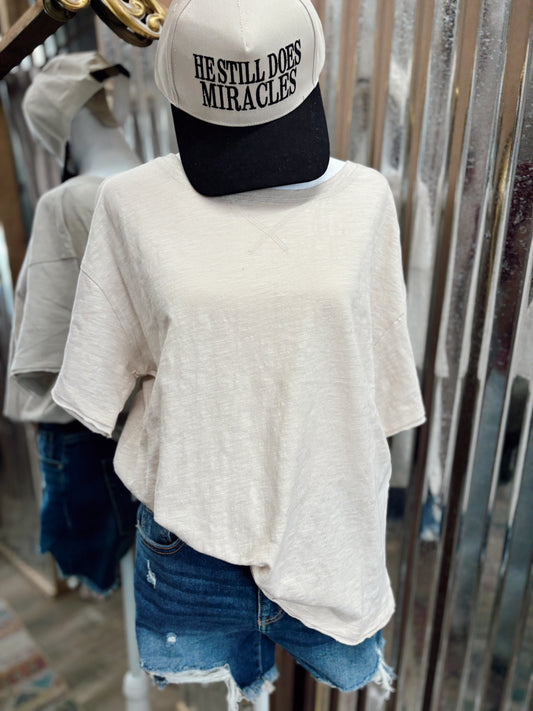 DOORBUSTER Boxy Top - Sand Beige