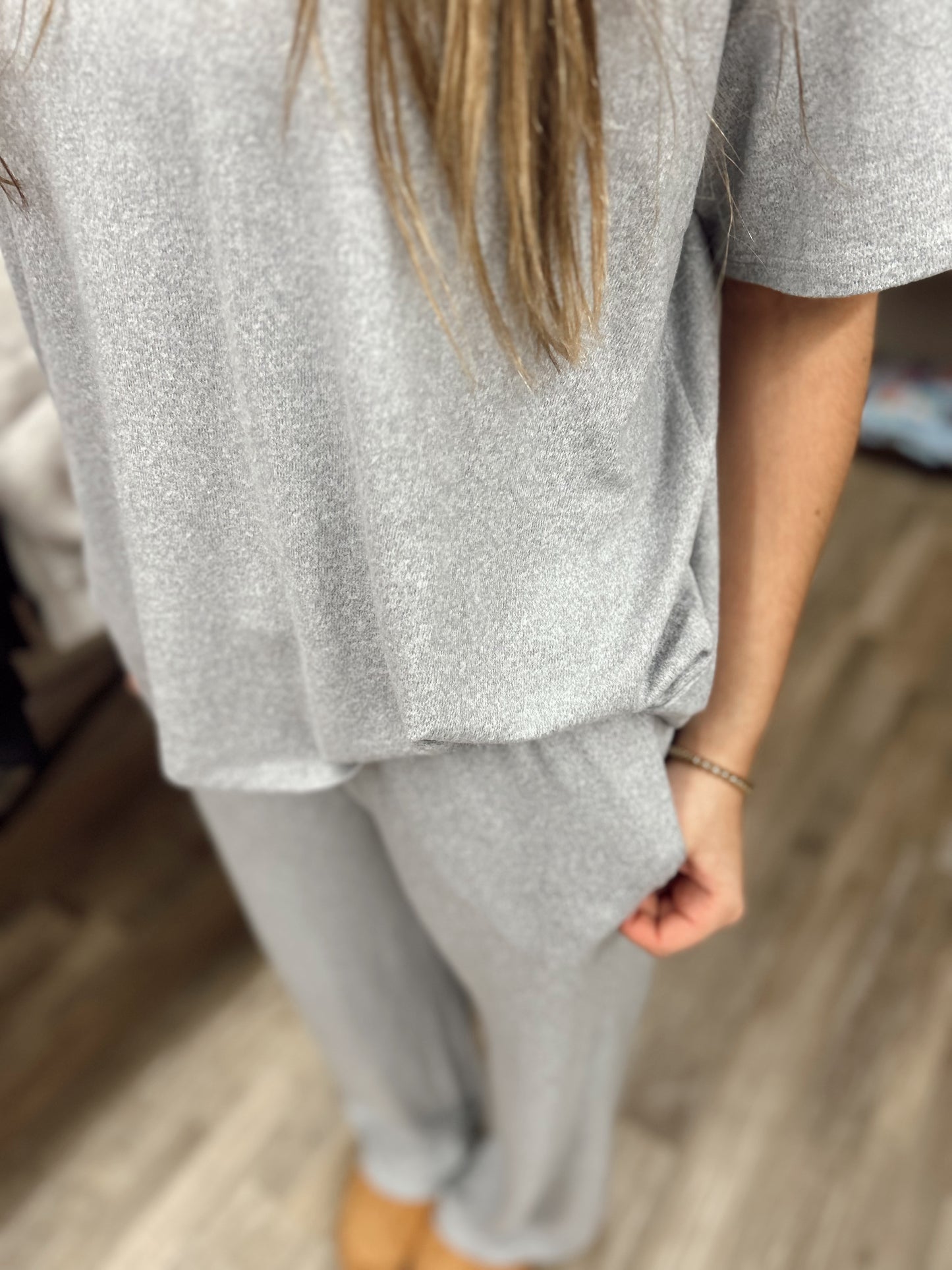 Lazy Day 2 Piece Set - Heather Grey