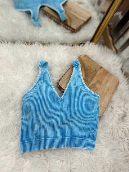DOORBUSTER Ribbed Bralette - Deep Sky