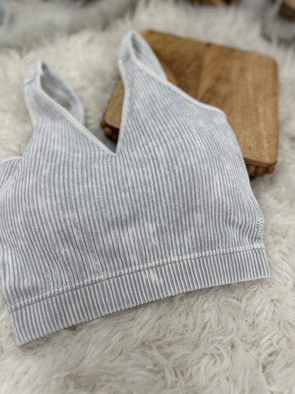 DOORBUSTER Ribbed Bralette - Lt Grey