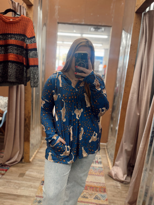 DB - Leopard Hoodie Long Sleeve