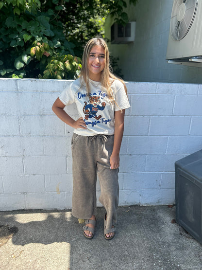DOORBUSTER Acid Wash Flare Pants - Dark Olive