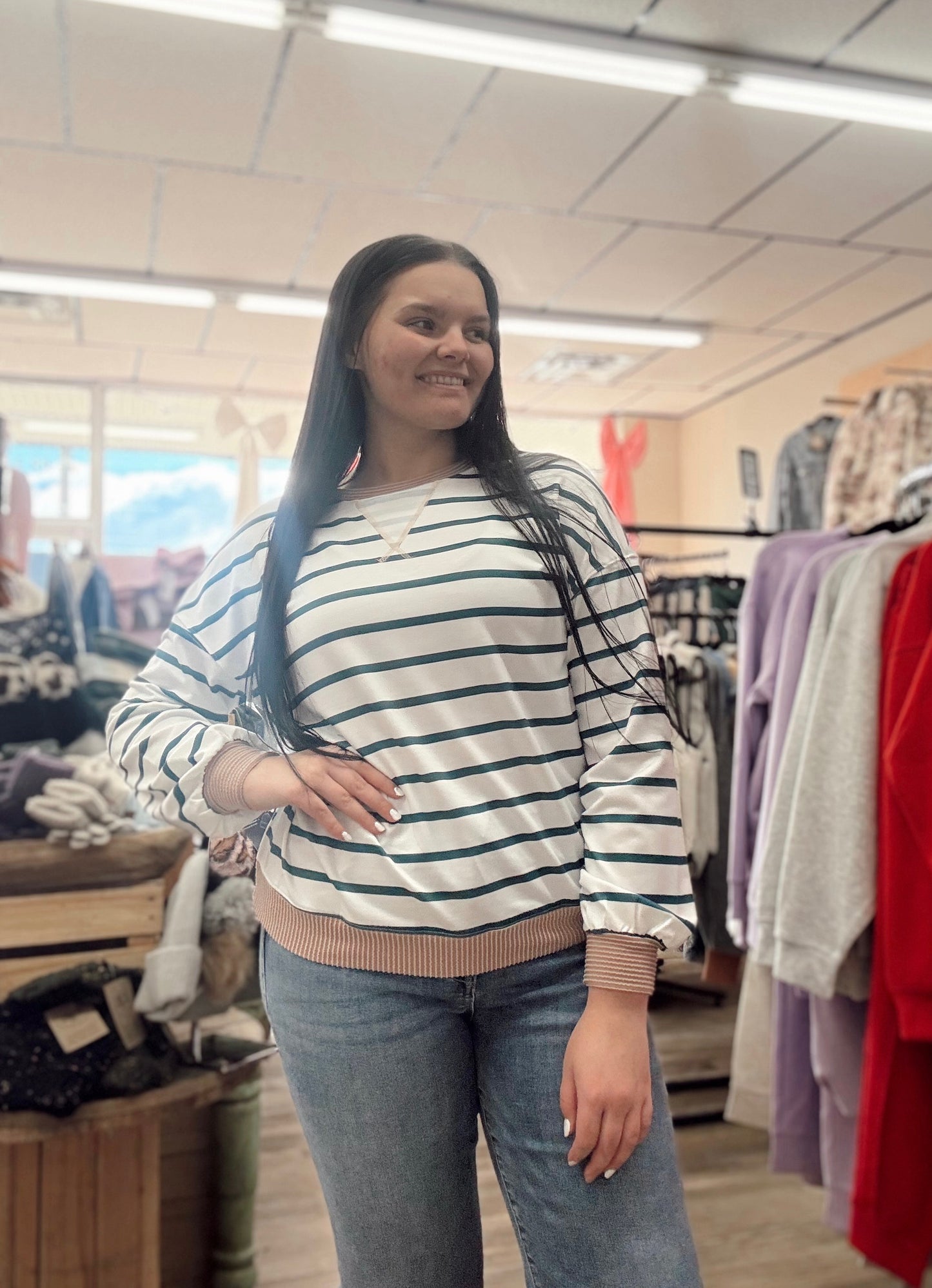 Twist and Shout Striped Long Sleeve Top