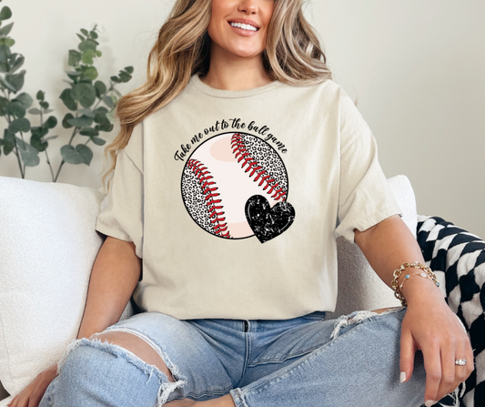 Take Me Out Baseball & Heart Graphic Tee - Adult