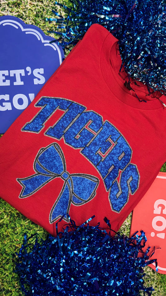 Tigers Sparkly Bow Graphic Tee