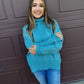 Pumpkin Patch Cozy Turtleneck Sweater - Sky