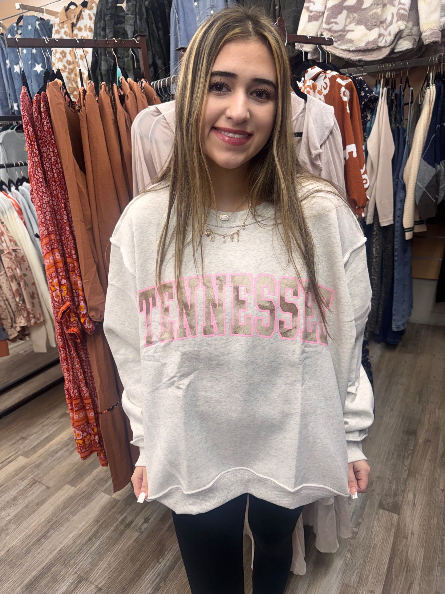 Tennessee/TN Reversible Ash Mock Neck Sweatshirt