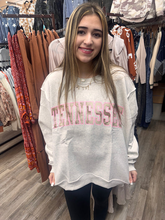 Tennessee/TN Reversible Ash Mock Neck Sweatshirt