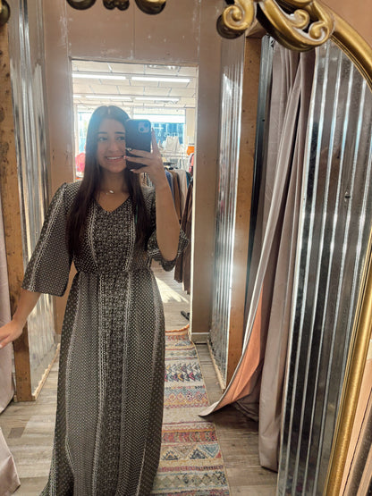 DB - Floral Olive Maxi Dress