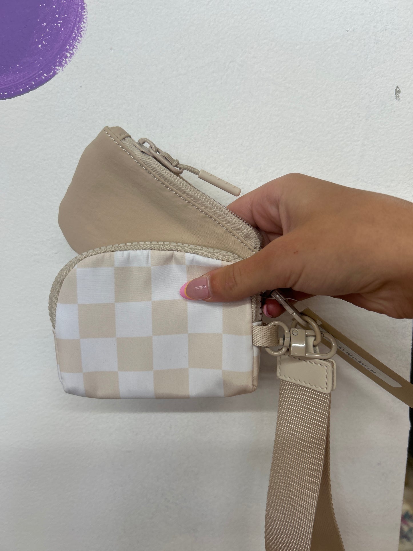 Dual Pouch Wristlet Keychain Wallet