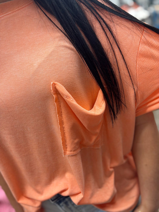 Best Yet Washed Short Sleeve Top - Coral